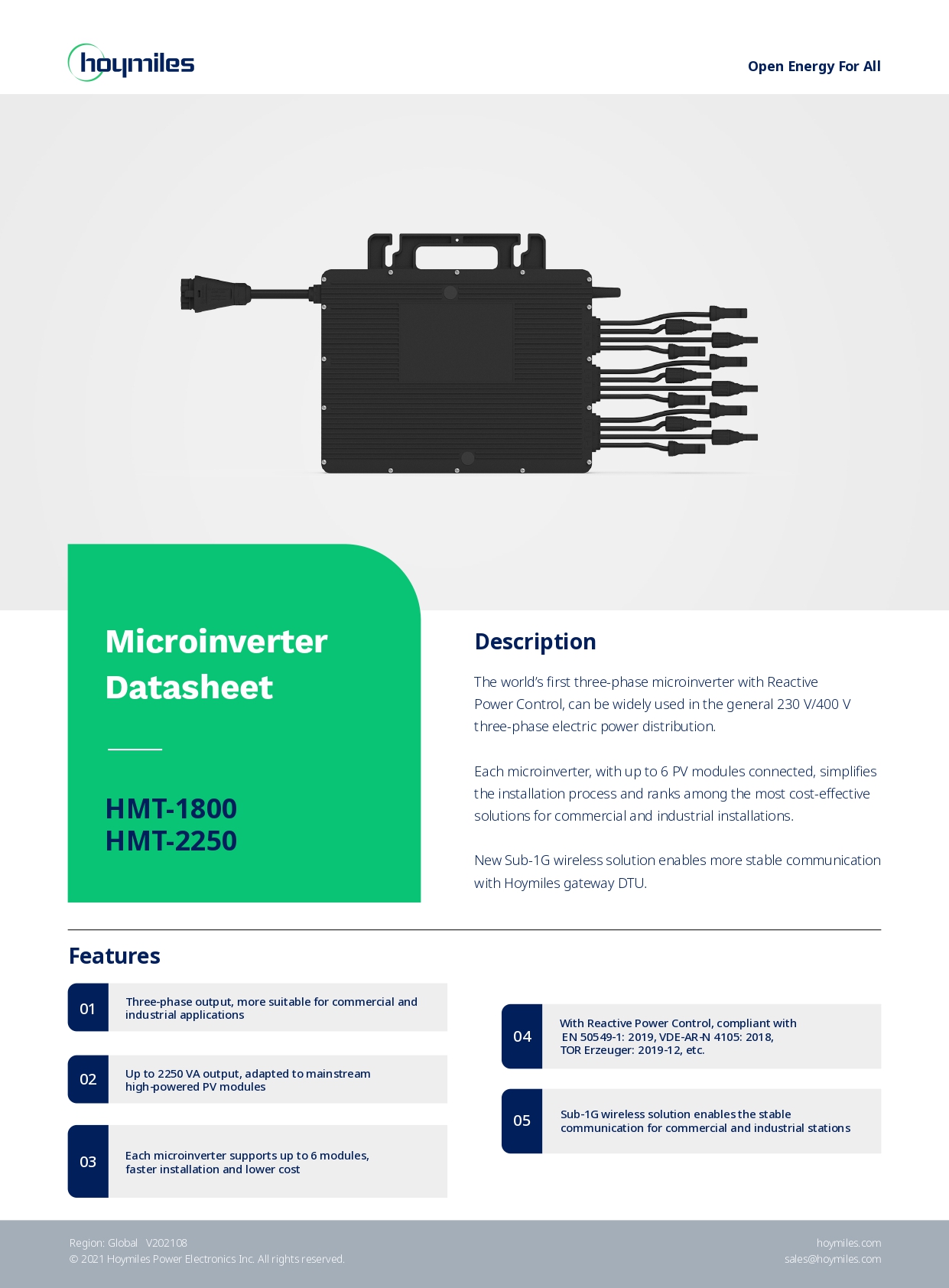 Hoymiles Hmt T Phasig Wechselrichter Enprove Solar Gmbh